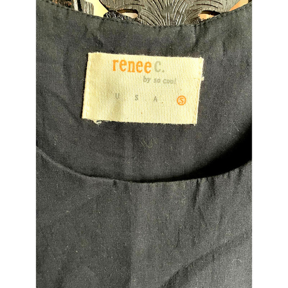 Renee C Womens Sleeveless Floral Embroidered Tank Top Size S Black - Picture 5 of 6